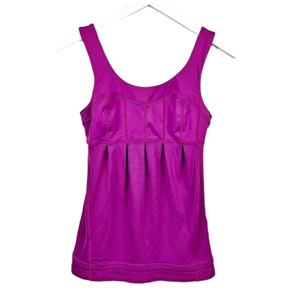 lululemon athletica Tops - Lululemon Fuchsia Pink Drawstring Tank Top Sz 4